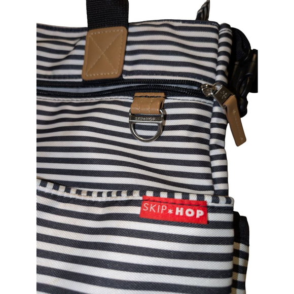 Skip Hop Black and White Striped Diaper Bag One Size - Picture 2 of 8